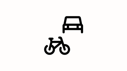 Icoon van een fiets en auto