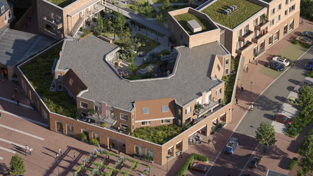 Impressie van de geplande herontwikkeling van winkelcentrum Molenhoek in Wervershoof.